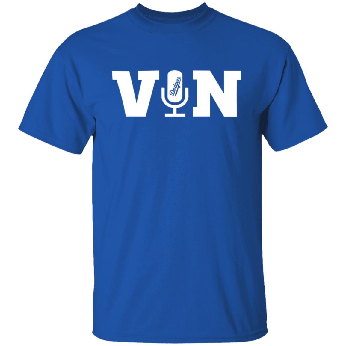 Vin Scully Microphone' Unisex Jersey T-Shirt