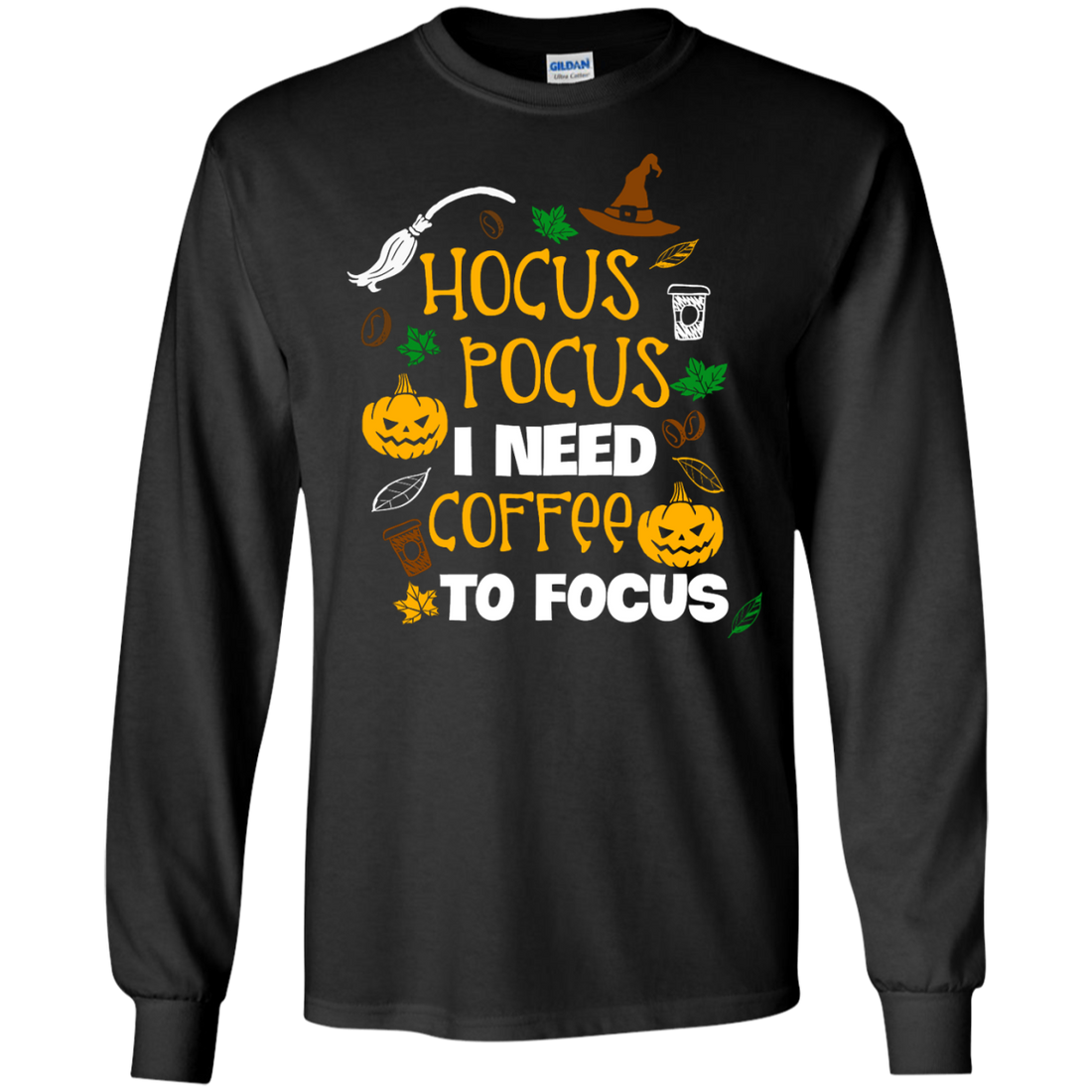 Halloween Hocus Pocus I Need Coffee To Focus Shirt Hoodie Tank
