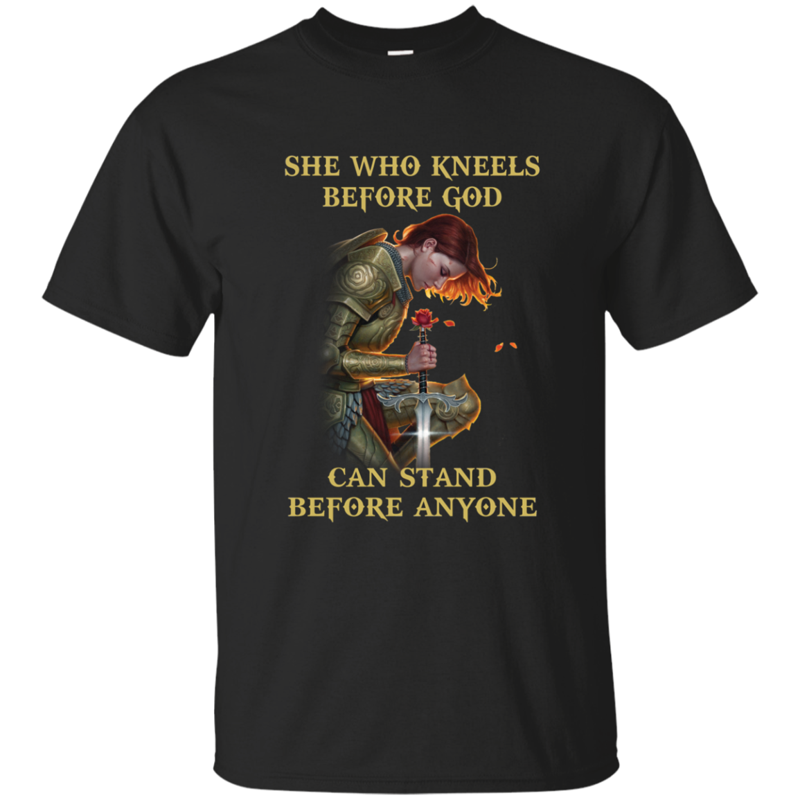 Rose Red: She who kneels before God can stand before anyone shirt, tank